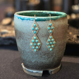 Graduated Turquoise Nugget Earrings - Large