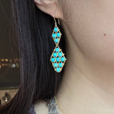 Graduated Turquoise Nugget Earrings - Large