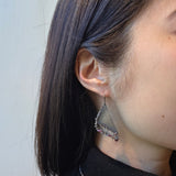 Triangle Beaded Loop Earrings in Oxidized Silver