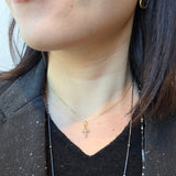 Rosecut Diamond Cross Pendant in 18k Yellow Gold