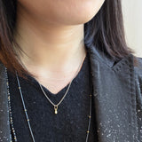 Tiny Oval Rosecut Diamond Pendant in 18k Yellow Gold