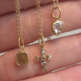 Triangle Rosecut Diamond Pendant in 18k Yellow Gold