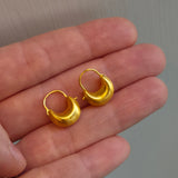Tiny Gold Crescent Moon Hoop Earrings