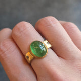 Tsavorite Garnet Ring in 22k and 18k Gold