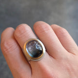 Tri-Color Tourmaline Classic Ring in Silver and 22k Gold