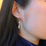 Keshi Pearl and Rose Cut Diamond Earrings 22k and 18k Gold