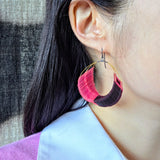 Magenta Crush Woven Hoop Earrings