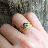 Raw Champagne Diamond Ring in 14k Yellow Gold