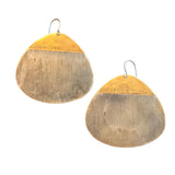 Large Teardrop Earrings in Oxidized Silver and Brass