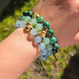 Acorn Jade Beaded Bracelet in 18k Yellow Gold