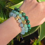 Acorn Aquamarine Beaded Bracelet in 18k Yellow Gold