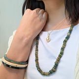 Capped Golden Pearl Pendant in 18k Gold