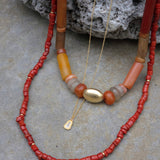 Red Coral Necklace with 18k Gold Beads