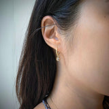 Teardrop Rosecut Gray Diamond Earring Charms in 18k Gold