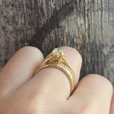 Apex Ring with White Diamond in 18k Yellow Gold