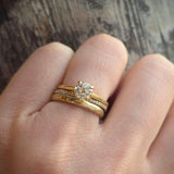 Apex Ring with White Diamond in 18k Yellow Gold