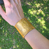 Gold-electroplated Copper Cuff Bracelet