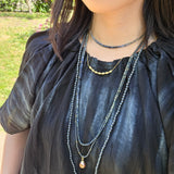 Lovers Eye Bar Necklace in 18k Yellow Gold