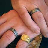 Second Skin Ring in Oxidized Silver with 3mm Natural White Diamond