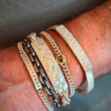 Men's Topography Cuff in Brushed Silver