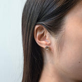 Raw Diamond Cluster Post Earrings in 14k Yellow Gold