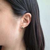 Raw Diamond Cluster Post Earrings in 14k Yellow Gold