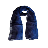 Naturally Fermented Indigo-dyed Silk Scarf