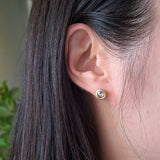 5mm Champagne Rose Cut Diamond Post Earrings in 18k Yellow Gold