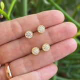 5.5mm Lab Grown White Diamond Basket Post Earrings in 18k Yellow Gold