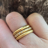 Custom 2.5mm Hammered Texture Band in clients own 22k Gold