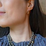 Small Squared Oval Hoop Earrings in 18k Gold with 14k Gold Earwires