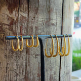 Small Squared Oval Hoop Earrings in 18k Gold with 14k Gold Earwires