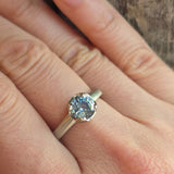 Custom Prong Set Pale Blue Montana Sapphire in 14k x1 White Gold