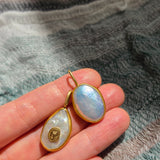 Large Loave Cultured Pearl Pendant in 22k Gold