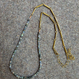 Sodalite Bead Necklace with Brass Links