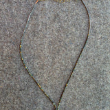 Turquoise Bead Necklace with Organic-shaped Silver Pendant