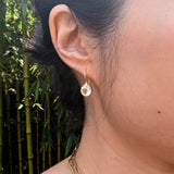 Large Goshenite Earrings in 14k Yellow Gold