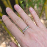 Inanna Ring with Grey Diamonds in 18k Warm White Gold