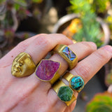 Rough Ruby Ring in Brass