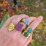 Rough Ruby Ring in Brass