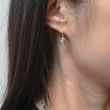 Backless Salt and Pepper Rosecut Earrings in 18k Yellow Gold