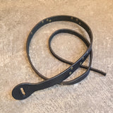 Tapered Black Leather Belt with Antique Brass Rivet Accents
