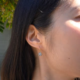Icy Rosecut Rounded Rectangle Diamond Earrings in 18k Yellow Gold