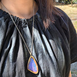 Large Morpho Wing Pendant in 18k Yellow Gold