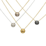 Hatachi Necklace in 18k Palladium White Gold with Grey Diamond on 18k Yellow Gold Chain
