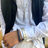 Adaptation Plate Necklace with Elbaite in Silver - 29"