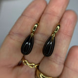 Smoky Quartz Hoop Earrings in 18k Yellow Gold
