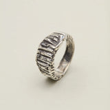Large Shell Ring in Oxidized Silver