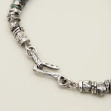 Emerald Balance Bracelet in Oxidized Silver