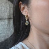 Aquamarine Earrings in Bronze